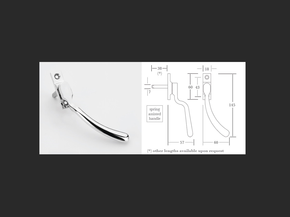 Оконная ручка Frank Allart 0350 полированный хром