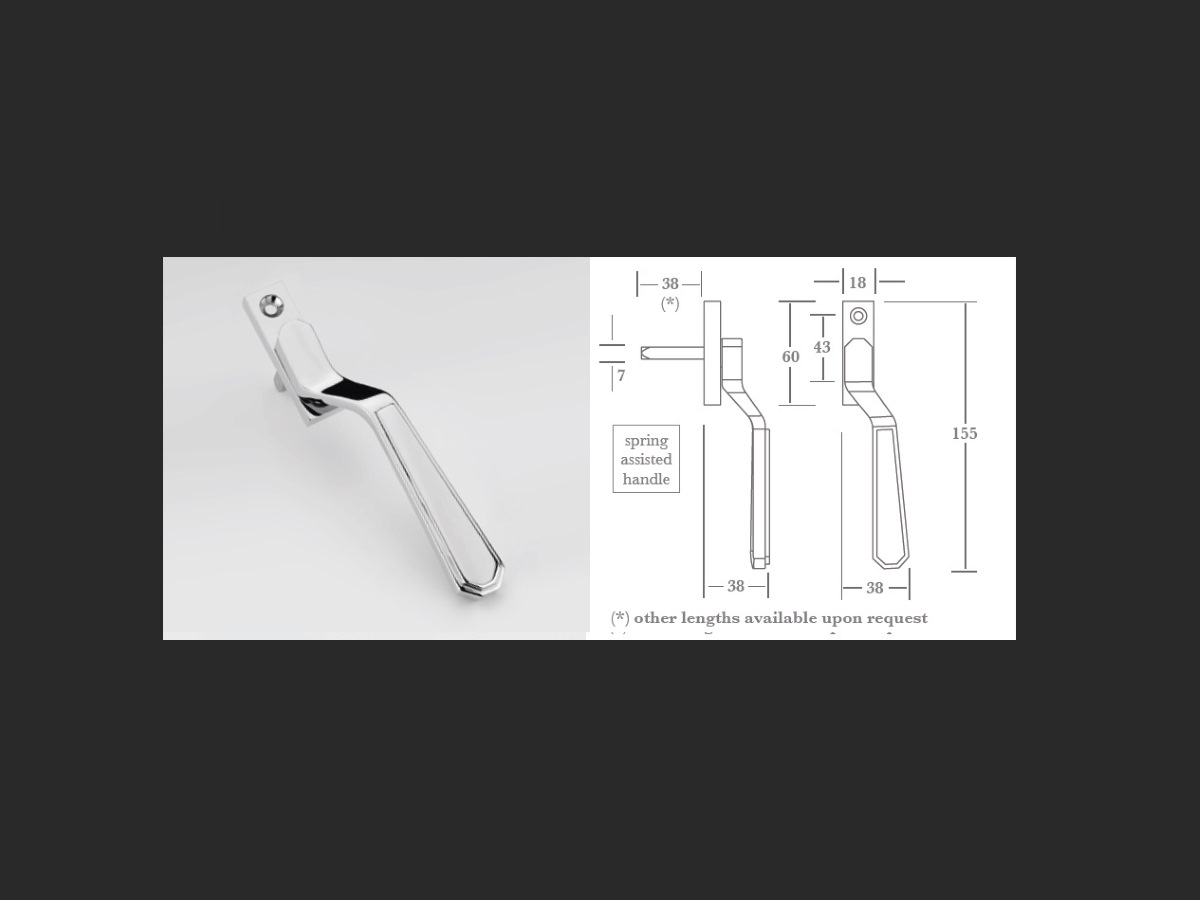 Оконная ручка Frank Allart 9585 полированный хром