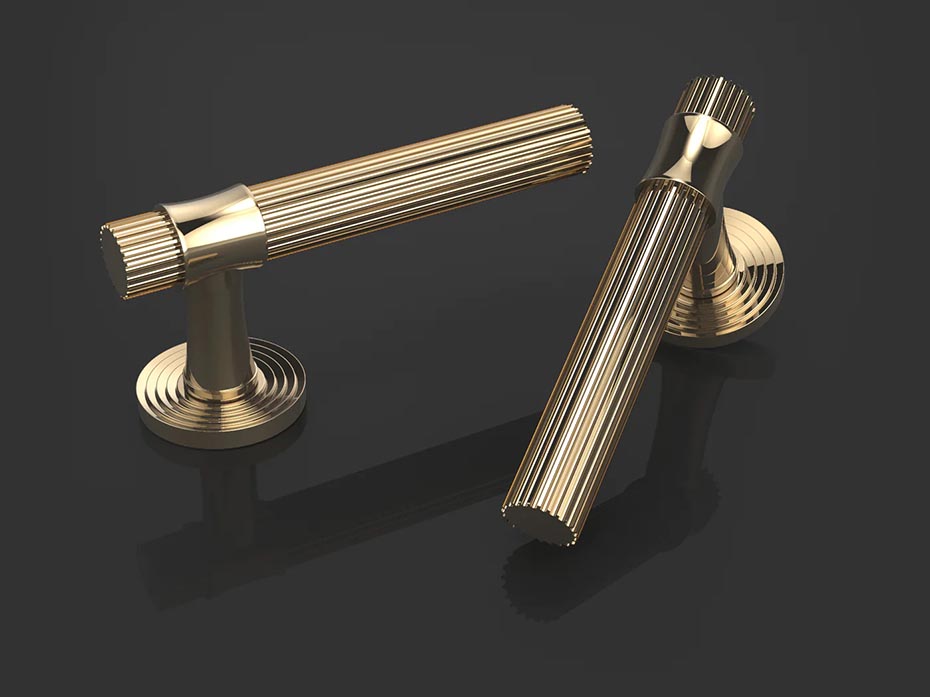 Дверная ручка на розетке Oliver Knights Annabelle матовая латунь