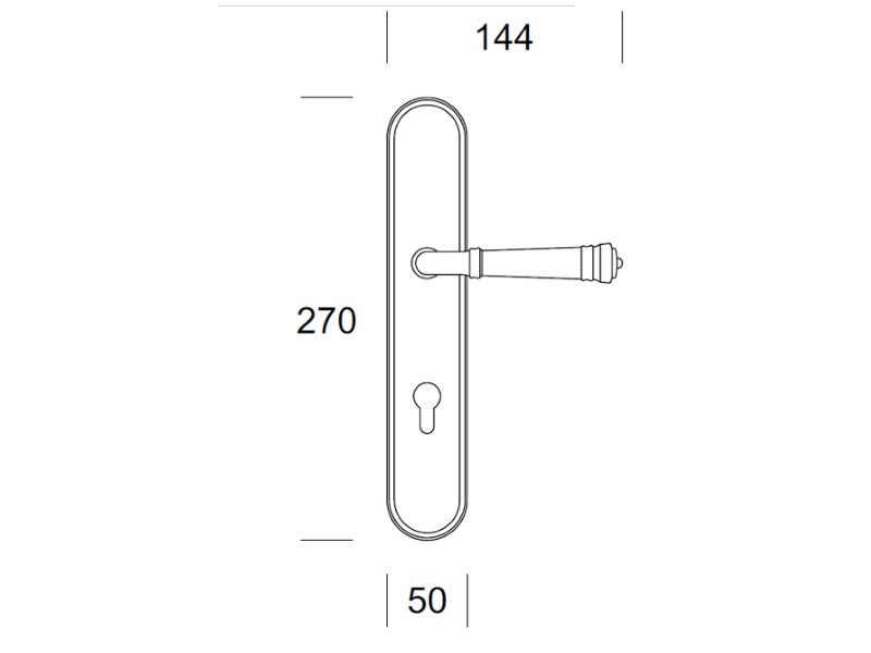 Дверная ручка на планке Salice Paolo BORROMEO 2011 из латуни