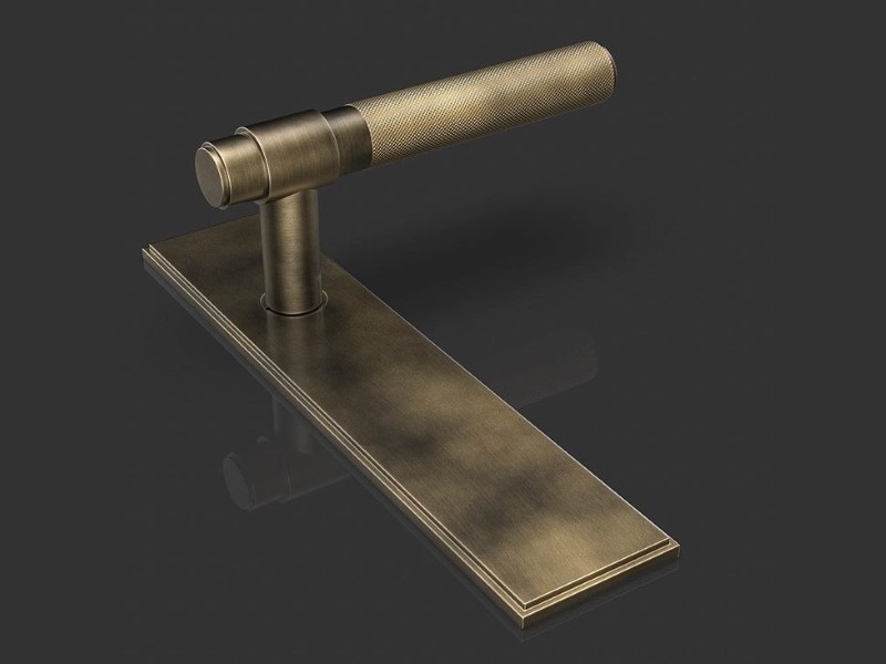 Дверная ручка на планке Oliver Knights Carlos матовая бронза