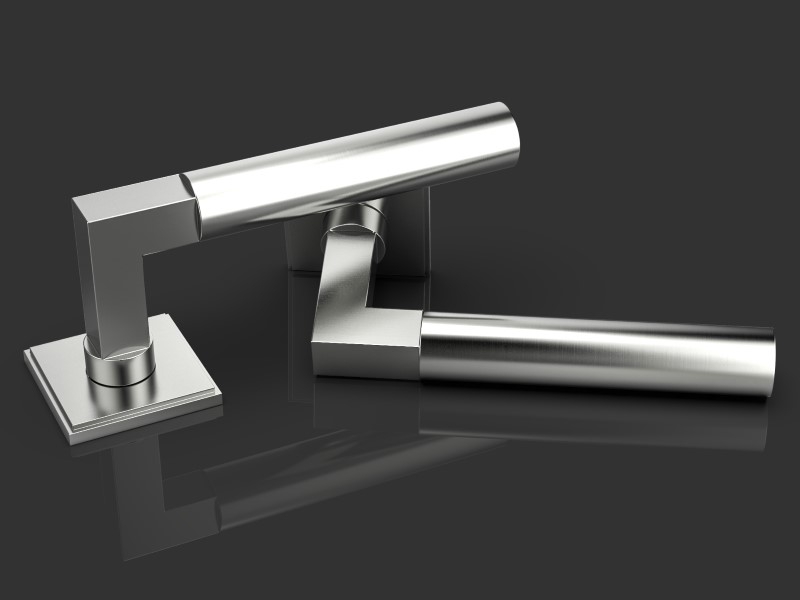 Дверная ручка на розетке Oliver Knights Courtois LH матовый никель