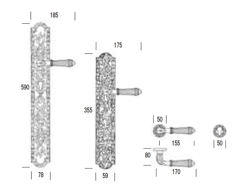 Дверная ручка на планке Salice Paolo DOHA 3301