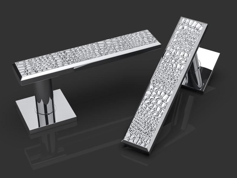 Дверная ручка на розетке Oliver Knights Folcard LH полированный никель