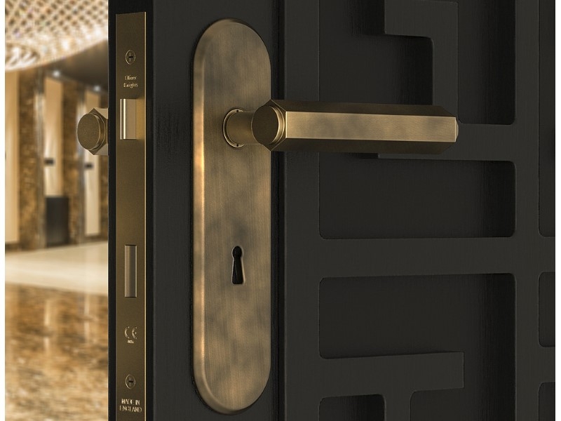 Дверная ручка на планке Oliver Knights Henry матовая бронза