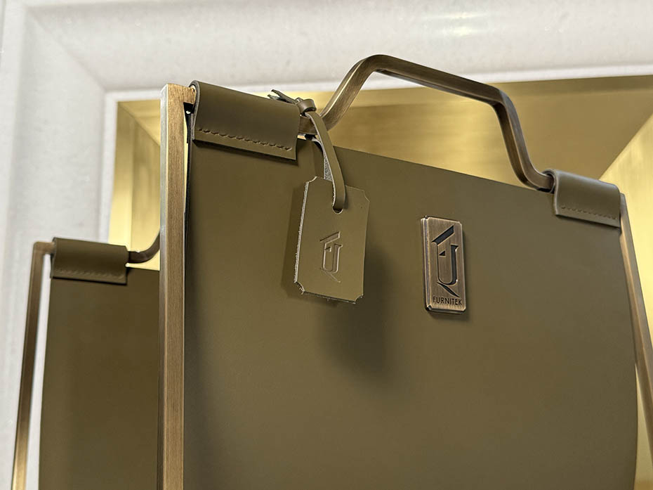 Каминный набор с дровницей FURNITEK FG-01124 античная латунь