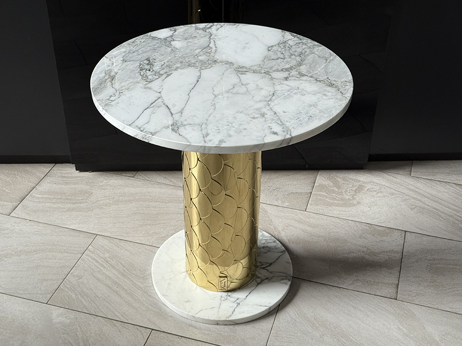 Стол кофейный Ar-Deco FG-076 круглый полированная латунь