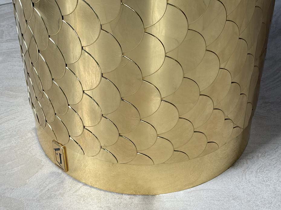 Стол обеденный круглый Ar-Deco FG-079 полированная латунь