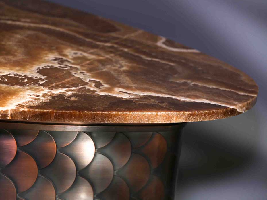 Консоль с ониксом Ar-Deco FG-200 античная медь из латуни