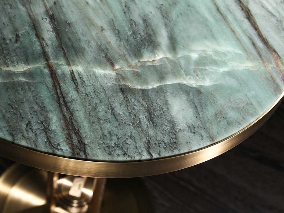 Стол кофейный круглый FURNITEK FG-062 античная латунь