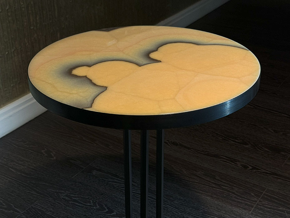 Стол кофейный Ar-Deco FG-072 круглый чернёная латунь