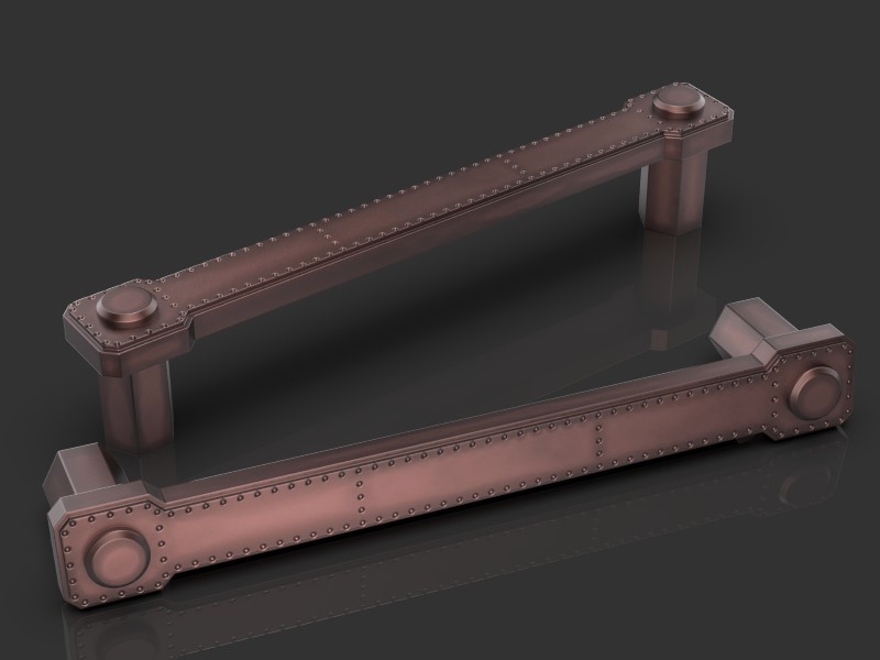 Дверная ручка-скоба Oliver Knights Industrial PH матовая медь