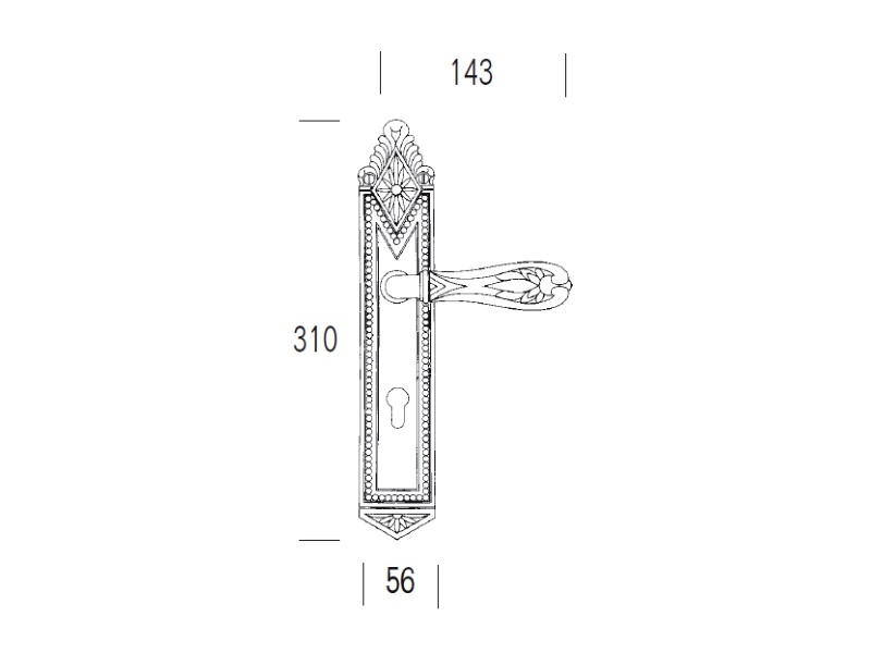 Дверная ручка на планке Salice Paolo LUCCA 3041