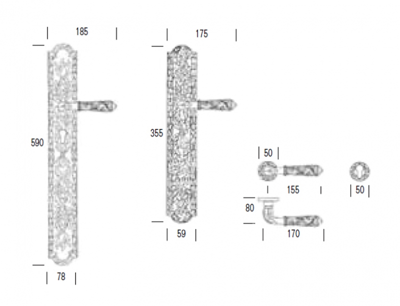 Дверная ручка на планке Salice Paolo NAXOS 3307