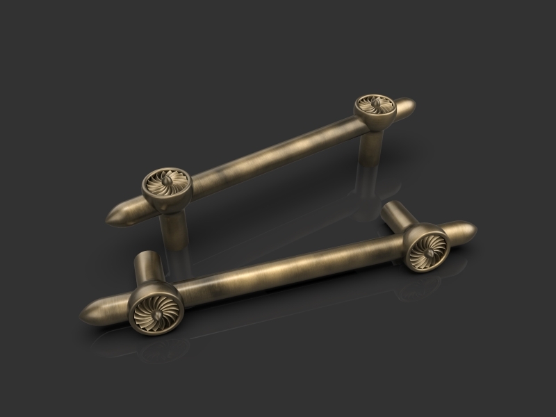 Дверная ручка-скоба Oliver Knights Origins PH античная бронза