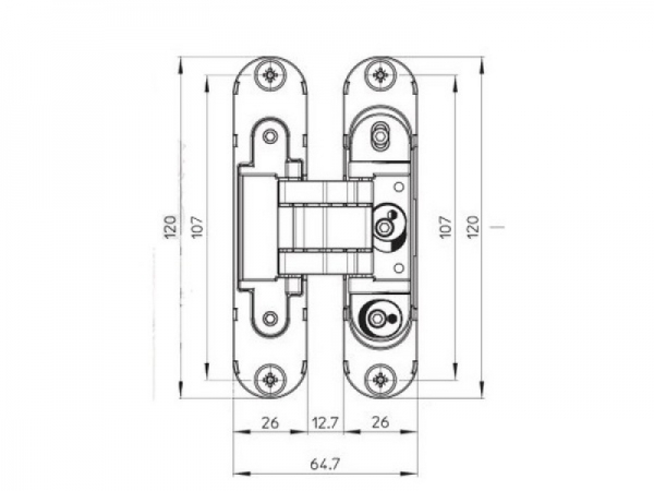Дверная скрытая петля Koblenz K7000 хром матовый