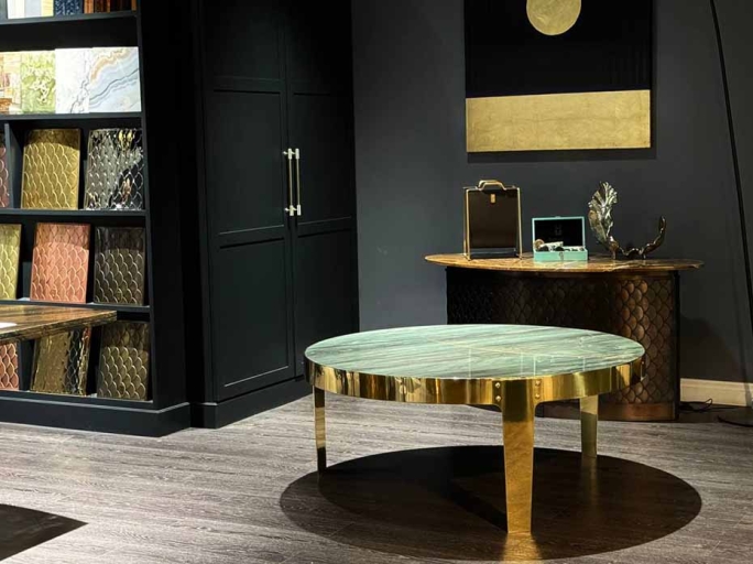 Столик журнальный Ar-Deco FG-065 круглый 1300мм полированная латунь