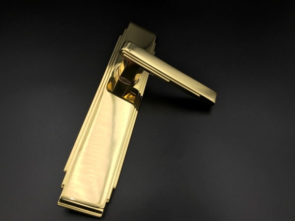 Дверная ручка на планке Frank Allart 77326821 полированная латунь