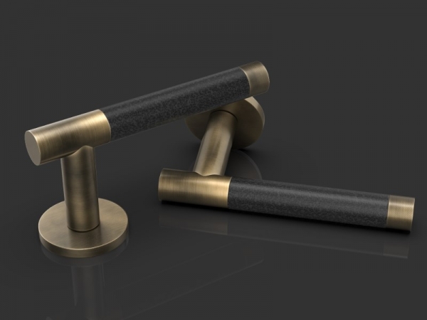 Дверная ручка на розетке Oliver Knights Balin латунь античная