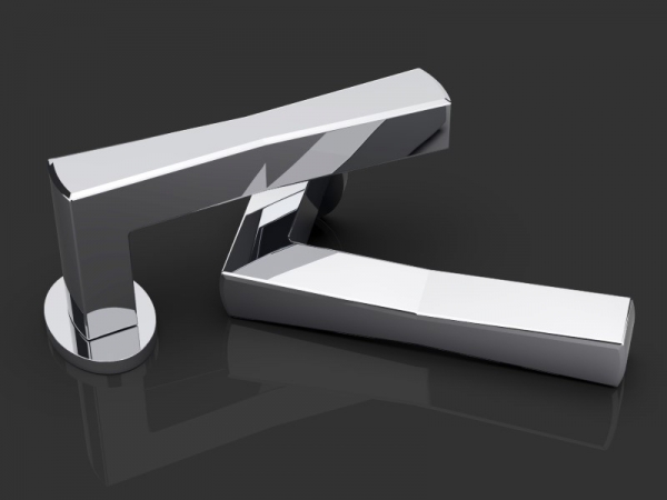 Дверная ручка на розетке Oliver Knights Bow LH полированный хром