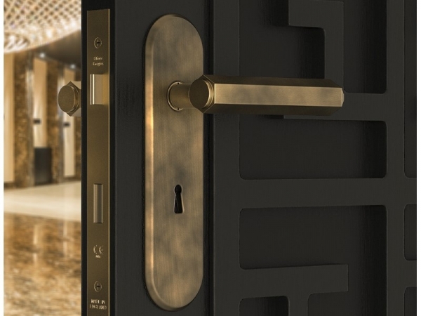 Дверная ручка на планке Oliver Knights Henry матовая бронза