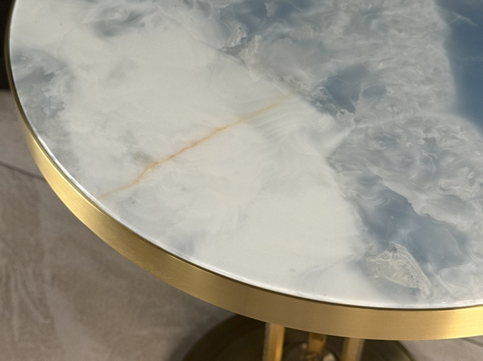 Стол кофейный Ar-Deco FG-078 круглый матовая латунь