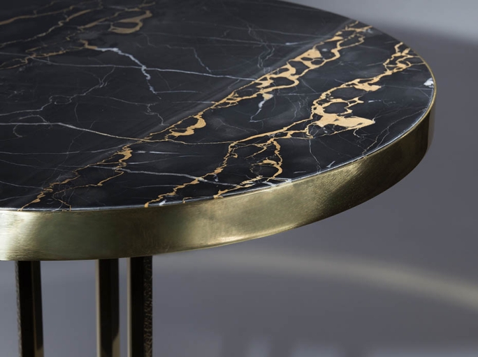 Стол кофейный Ar-Deco FG-066 круглый полированная латунь