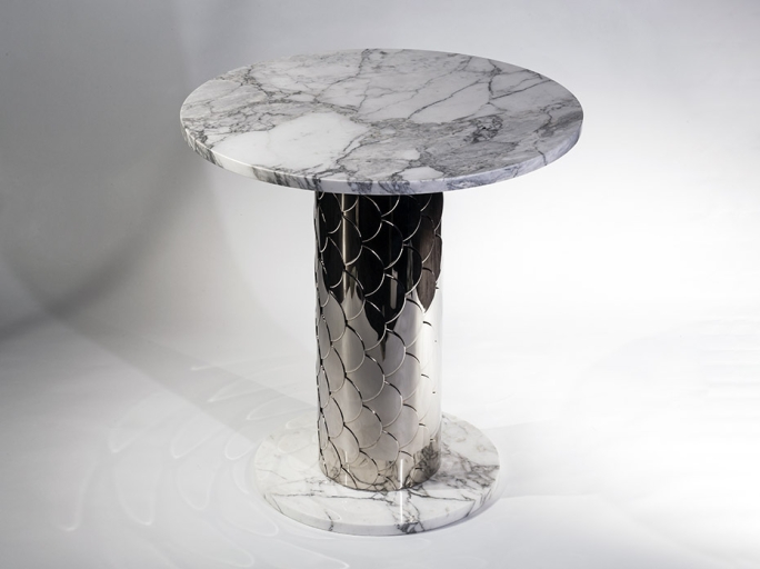 Стол кофейный Ar-Deco FG-068 круглый полированный никель