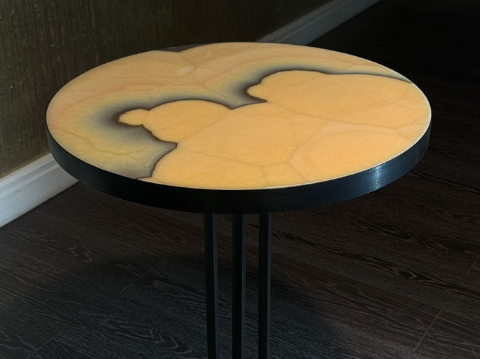 Стол кофейный Ar-Deco FG-072 круглый чернёная латунь