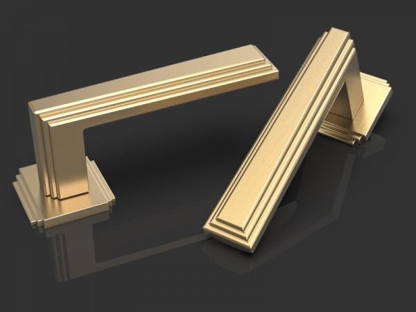 Дверная ручка на розетке Oliver Knights Lot матовая латунь