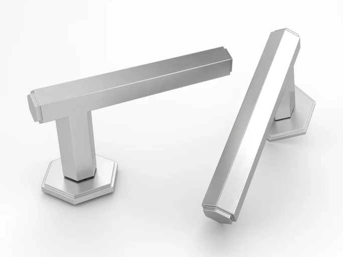 Дверная ручка на розетке Oliver Knights Harriette LH матовый хром