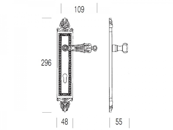 Дверная ручка на планке Salice Paolo POMPEI 4316