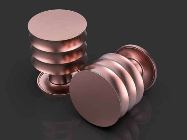 Центральная ручка-кноб Oliver Knights Rex матовая медь