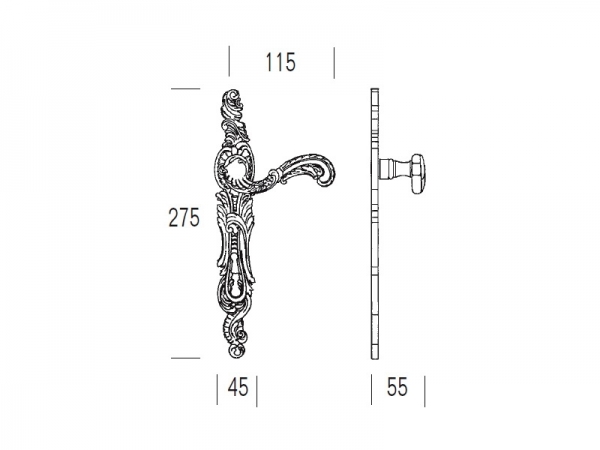 Дверная ручка на планке Salice Paolo SAMARRA 4271