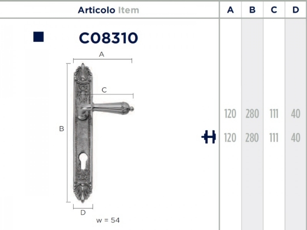 Дверная ручка на планке Enrico Cassina STEFANIA C08310