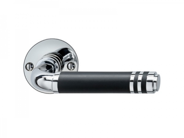 Дверная ручка на розетке P.Bisschop Тобакко 1928/46/646 полированный хром