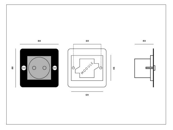 Розетка Buster & Punch одинарная 1G_Euro UK-MG-CO-1G-SM-BR бронза