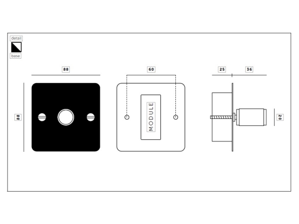 Диммер Buster & Punch одинарный UK-DI-CO-1G-ST-A  хром