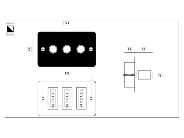 Диммер Buster & Punch тройной UK-DI-CO-3G-BL-ST-A латунь