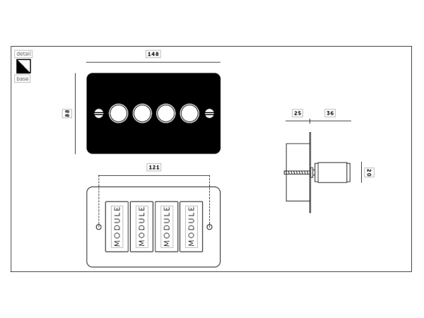 Диммер Buster & Punch четырехклавишный UK-DI-CO-4G-SM-A бронза