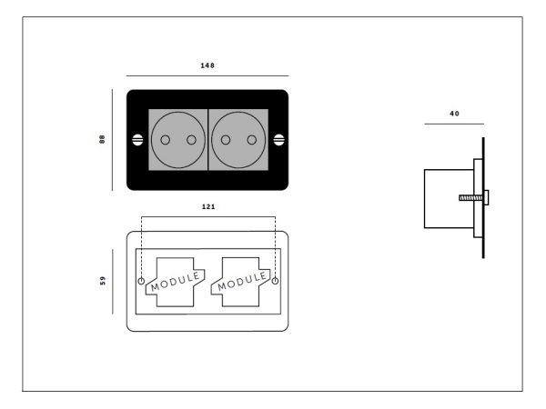 Розетка Buster & Punch двойная 2G_Euro UK-MG-CO-2G-SM-BR бронза