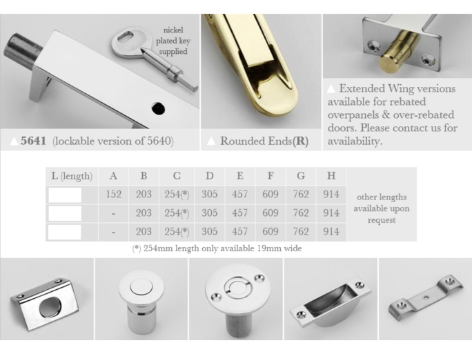Дверной ригель Frank Allart 5640A19 хром